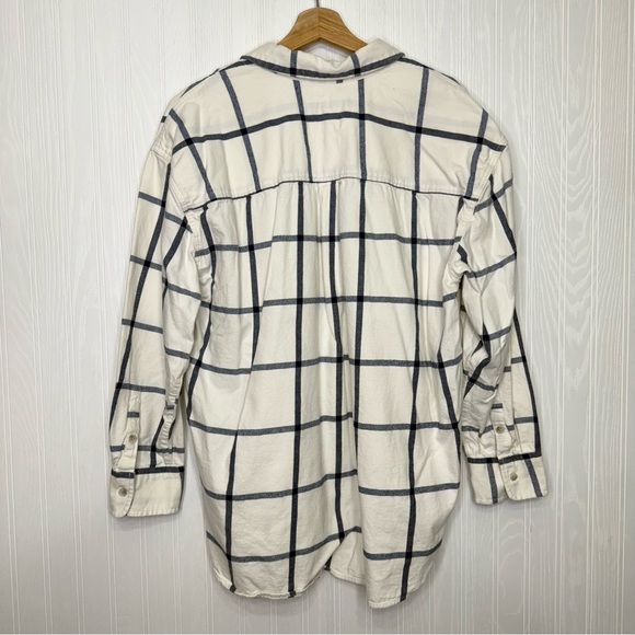 Universal Thread oversized fit navy blue plaid flannel 100% cotton shirt xl - Picture 7 of 10